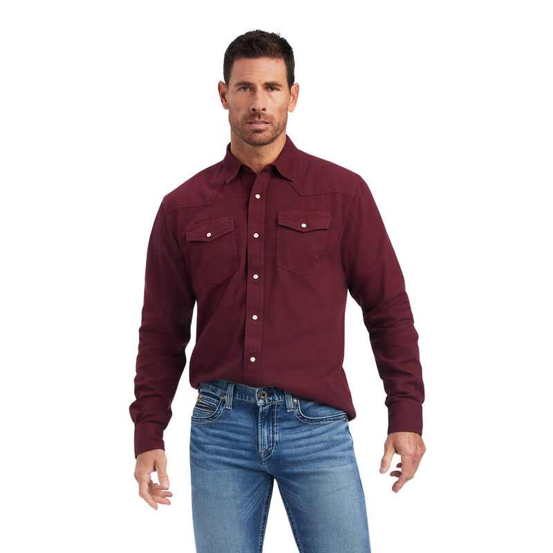 Camisas Ariat Jurlington Retro Fit Rojas Oscuro Hombre - Chile 745-PGUXVO